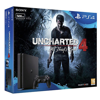 Sony PlayStation 4 Slim 500GB Console with Uncharted 4 Game Download